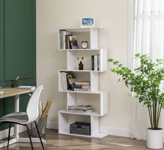 5-Tier Bookshelf | Black, White