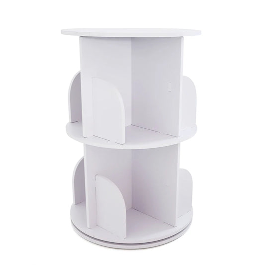 360° Rotating Bookshelf - Freestanding Storage Tower (2 or 4 Tier, White)