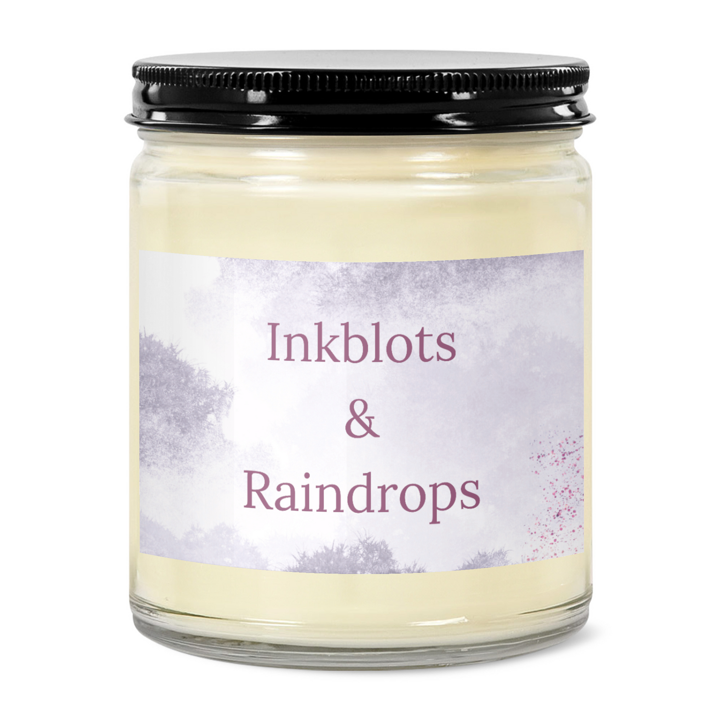 Inkblots & Raindrops 9oz Clear Jar Soy Candle | Choice of Scents
