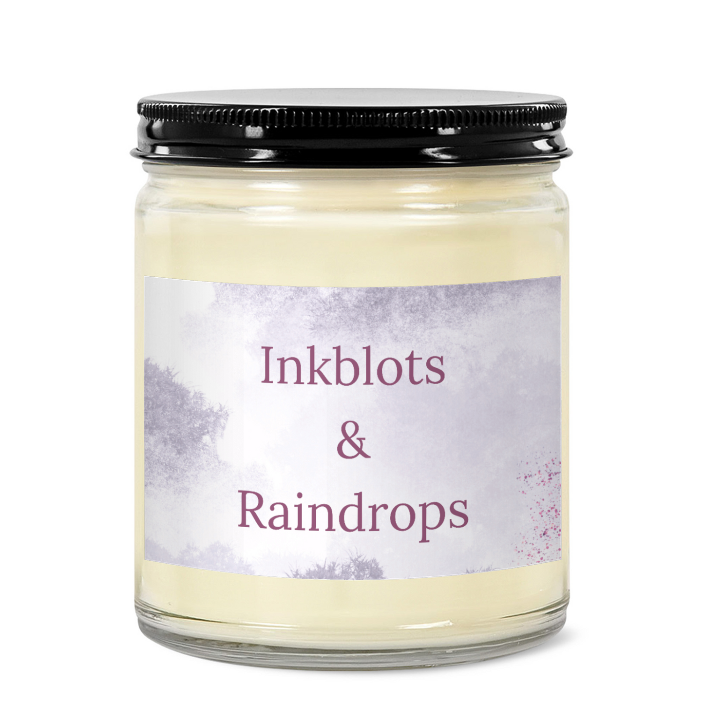 Inkblots & Raindrops 4oz Clear Jar Soy Candle | Choice of Scents