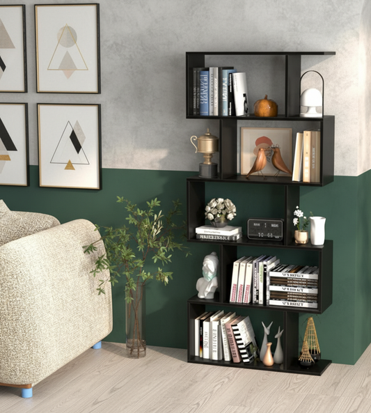 5-Tier Bookshelf | Black, White