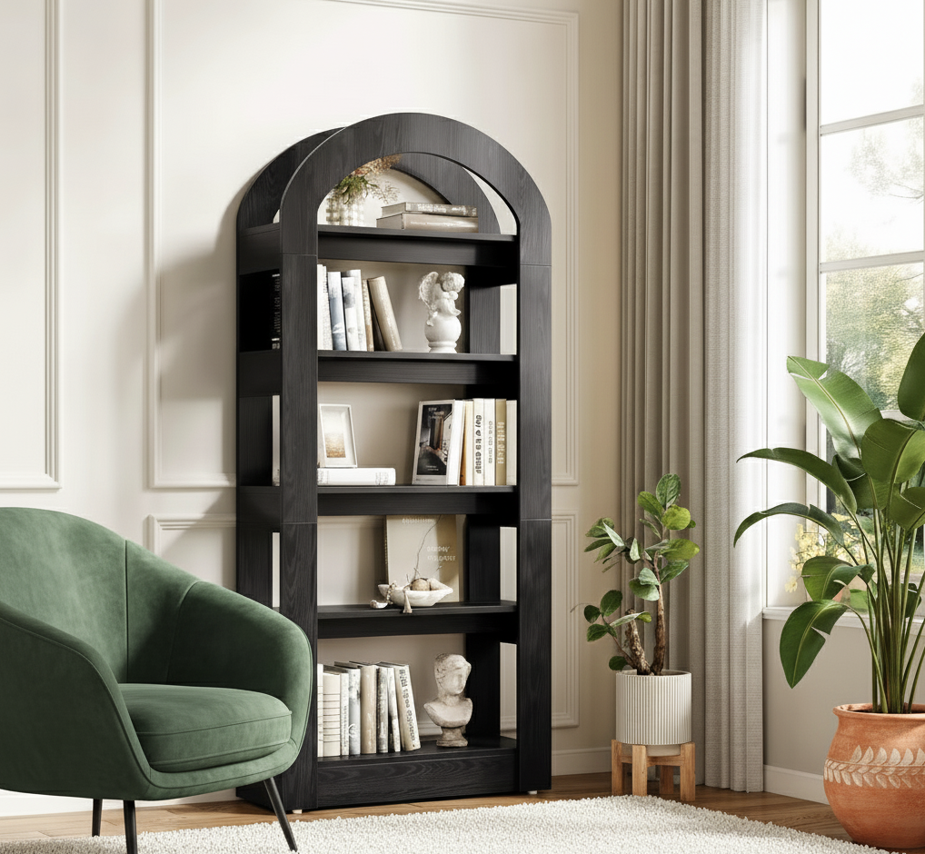 5-Tier Arch-Shaped Bookcase