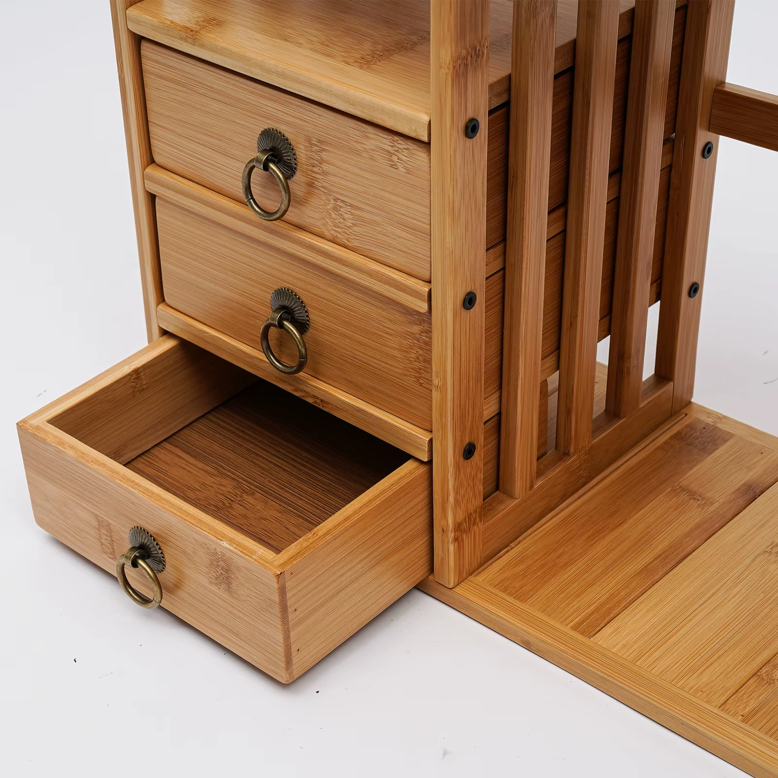 Bamboo Desktop Organizer with 3 Drawers
