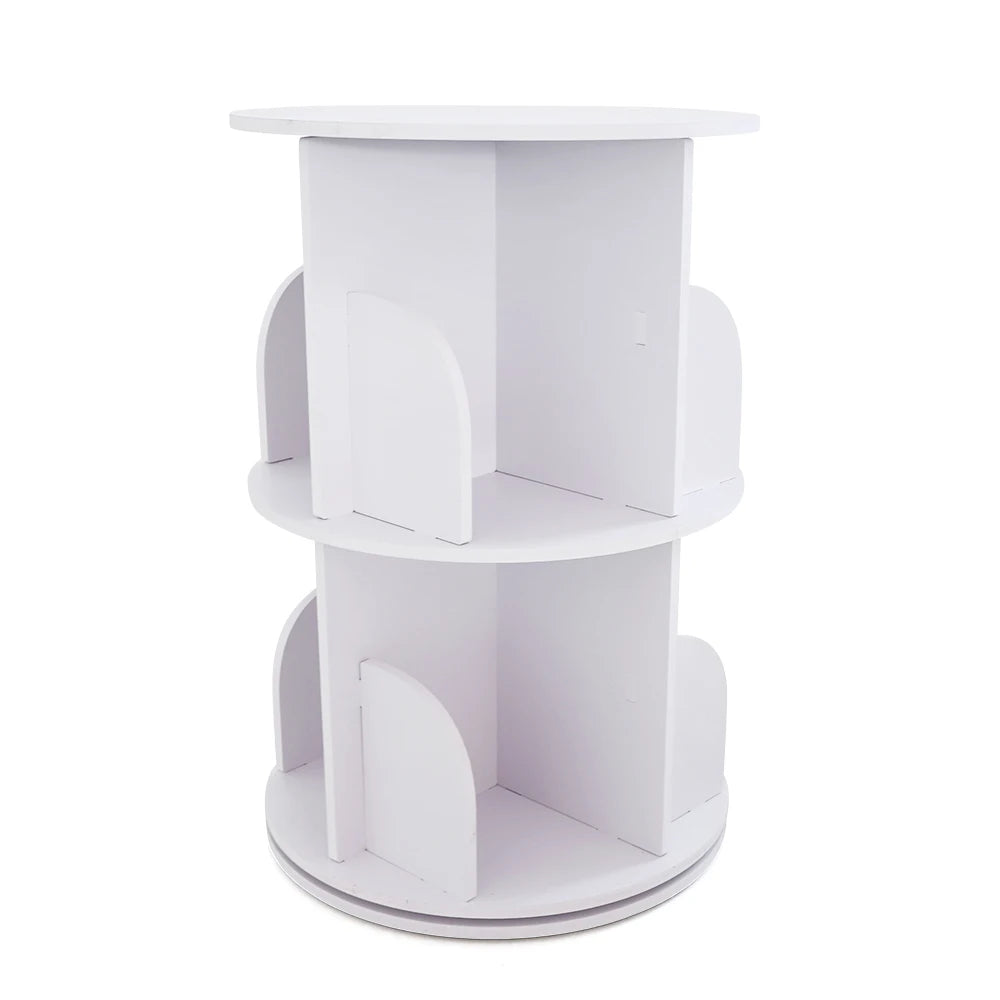 360° Rotating Bookshelf - Freestanding Storage Tower (2 or 4 Tier, White)