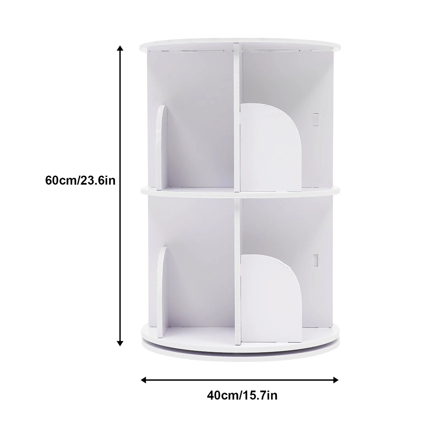 360° Rotating Bookshelf - Freestanding Storage Tower (2 or 4 Tier, White)